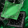 Green and black printed square towels are fashionable pure cotton square towels suitable for both men and women Specification image